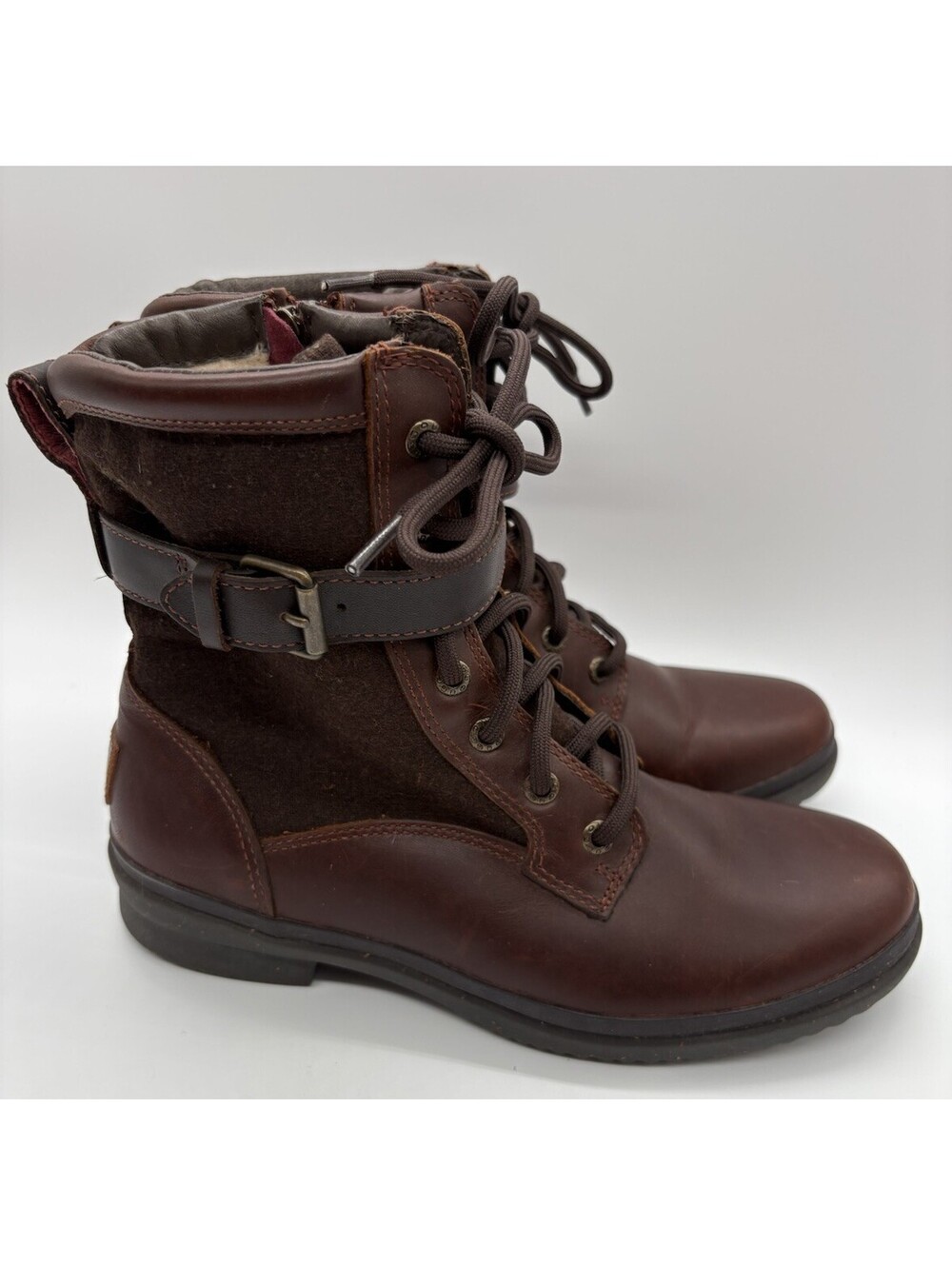 UGG Australia Kesey Women's Boots Size 7.5 Brown Leather Sheepskin Lined